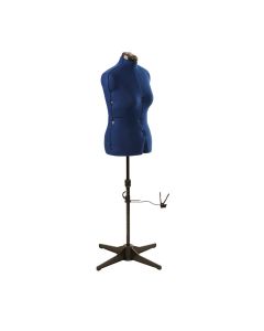 Adjustable Dressmakers Dummy in Navy Fabric with Hem Marker, Dress Form Size 16 to 22, Pin, Measure, Fit and Display your Clothes on this Tailors Dummy Sewing Online 023817-NVY