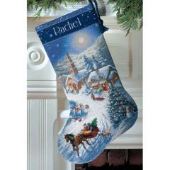 Sleigh Ride At Dusk Stocking Christmas Cross Stitch Kit Dimensions D08712