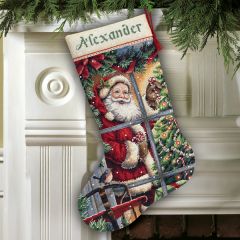 Candy Cane Stocking Christmas Cross Stitch Kit Dimensions D08778