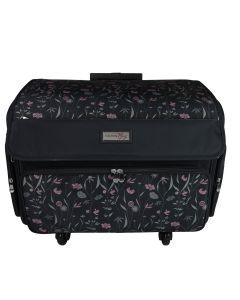 XL Sewing Machine Trolley Bag on 4 WheelsBlack Floral, 360 degree Rolling Sewing Case, 4 Wheeled Overlocker or Sewing Machine Trolley Bag for Brother, singer and most machinesEverything Mary EVM12739-6
