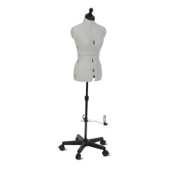 Adjustable Dressmakers Dummy Celine Standard Plus in Grey Fabric with Hem Marker, Dress Form Sizes 10 to 16, Pin, Measure, Fit and Display your Clothes on this Tailors Dummy Sewing Online FG960