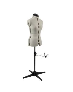 Adjustable Dressmakers Dummy in Cream Fabric with Hem Marker, Dress Form Sizes 10 to 22, Pin, Measure, Fit and Display your Clothes on this Tailors Dummy Sewing Online 02381--CREAM
