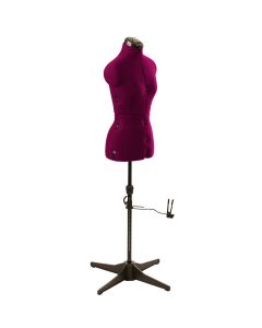 Adjustable Dressmakers Dummy in Wine Fabric with Hem Marker, Dress Form Sizes 10 to 18, Pin, Measure, Fit and Display your Clothes on this Tailors Dummy Sewing Online 023816-WINE