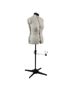 Adjustable Dressmakers Dummy in Cream Fabric with Hem Marker, Dress Form Sizes 16 to 22, Pin, Measure, Fit and Display your Clothes on this Tailors Dummy Sewing Online 023817-CREAM