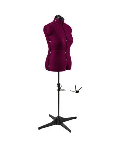 Adjustable Dressmakers Dummy in Wine Fabric with Hem Marker, Dress Form Sizes 16 to 22, Pin, Measure, Fit and Display your Clothes on this Tailors Dummy Sewing Online 023817-WINE