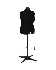 Adjustable Dressmakers Dummy in Black Fabric with Hem Marker, Dress Form Size 18 to 24, Pin, Measure, Fit and Display your Clothes on this Tailors Dummy Sewing Online 023818-Black