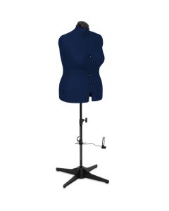 Adjustable Dressmakers Dummy in Navy Fabric with Hem Marker, Dress Form Size 18 to 24, Pin, Measure, Fit and Display your Clothes on this Tailors Dummy Sewing Online 023818-NVY