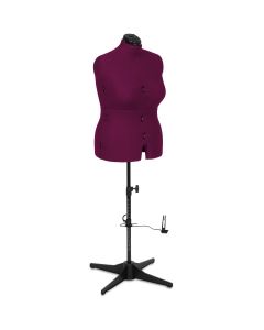 Adjustable Dressmakers Dummy in Wine Fabric with Hem Marker, Dress Form Sizes 18 to 24, Pin, Measure, Fit and Display your Clothes on this Tailors Dummy Sewing Online 023818-WINE