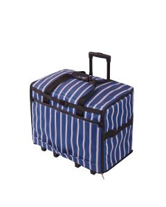 Extra Large Sewing Machine Trolley Bag on Wheels Navy with White Sripes | 63 x 43 x 30cm | Sewing Machine Storage for Janome, Brother, Singer, Bernina and Most Machines Birch 006107-STRIPE-NVY