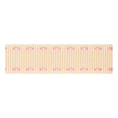 Berisfords 15mm Ivory/Pink Stitched Grosgrain Ribbon (4m spool)
