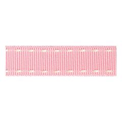 Berisfords 15mm Pink/Ivory Stitched Grosgrain Ribbon (4m spool)