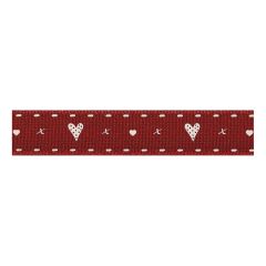 Berisfords 15mm Red Hearts & Kisses Ribbon (4m spool) Berisfords Ribbon C1359215-1