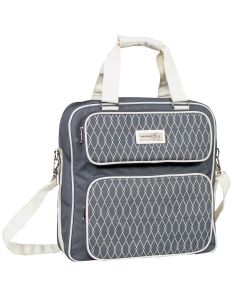 Everything Mary Craft Storage Bag, Grey & White - Craft Organiser for Sewing, Scrapbooking, Paper Craft, and Art - Carry Case for Supplies and Accessories - EVM12401-2