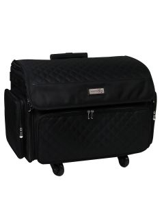 XL Sewing Machine Trolley Bag on 4 WheelsBlack Quilted, 360 degree Rolling Sewing Case, 4 Wheeled Overlocker or Sewing Machine Trolley Bag for Brother, singer and most machinesEverything Mary EVM12775-1