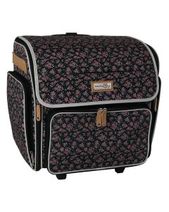 Craft Trolley Bag Floral, Papercraft Tote with Wheels for Scrapbook & Art Storage, Organiser Case for Supplies and Accessories Everything Mary EVM12893-3