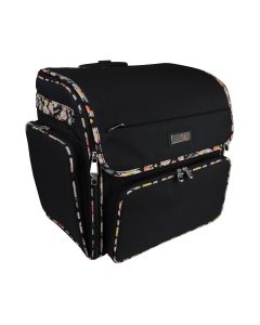 Craft Trolley BagBlack Floral , Collapsible Papercraft Tote with Wheels for Scrapbook & Art Storage, Organiser Case for Supplies and AccessoriesEverything Mary EVM13657-2