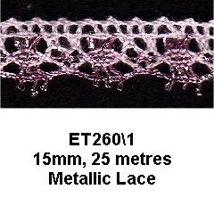 Metallic Lace 15mm Essential Trimmings ET260----