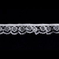 Frilled Nylon Lace 25m X 25mm :: White Essential Trimmings ET425-WHT