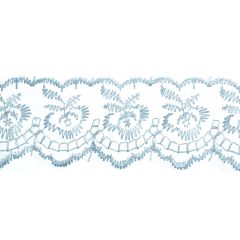 Embroidered Lace: 27.4m X 50mm :: Powder Blue Essential Trimmings ET430-BLU