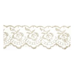 Embroidered Lace: 27.4m X 50mm :: Cream Essential Trimmings ET430-CRM
