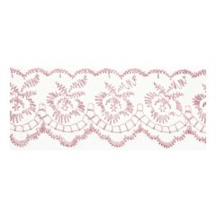 Embroidered Lace: 27.4m X 50mm :: Pink Essential Trimmings ET430-PNK