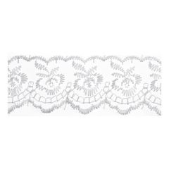Embroidered Lace: 27.4m X 50mm :: White Essential Trimmings ET430-WHT