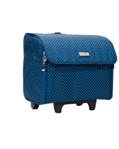 Sewing Machine Trolley Bag on Wheels Blue & White Spot, Sewing Machine Storage Case for Brother, Singer, Bernina and Most Machines Everything Mary EVM12439-1