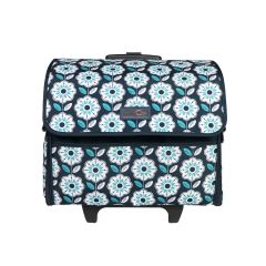 Sewing Machine Trolley Bag on Wheels Blue & White Floral, Sewing Machine Storage Case for Brother, Singer, Bernina and Most Machines Everything Mary EVM12439-3