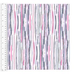 Cotton Craft Fabric 110cm wide x 1m | Love Always Stick Stripe | 13827-WHITE Sewing Online 13827-WHITE