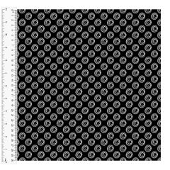 Cotton Craft Fabric 110cm wide x 1m - Basics Circles - Black - 14548-BLACK