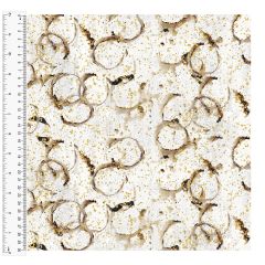 Cotton Craft Fabric 110cm wide x 1m - Precious Metals - Sphere - 14996-WHITE