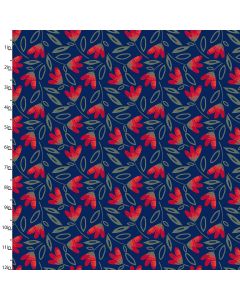 Cotton Craft Fabric 110cm wide x 1m Madison Collection - Red Buds