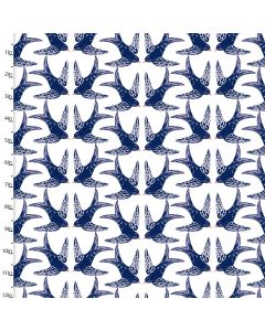 Cotton Craft Fabric 110cm wide x 1m Madison Collection - Swallows