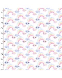 Cotton Craft Fabric 110cm wide x 1m Unicorn Utopia Collection - Rainbows