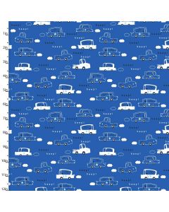 Cotton Craft Fabric 110cm wide x 1m Drivers Wanted Flannel Collection-Zoom Zoom Sewing Online 16781-ROYAL