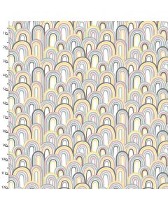 Cotton Craft Fabric 110cm wide x 1m Small & Mighty Flannel Collection-Rainbows Sewing Online 17156-WHITE
