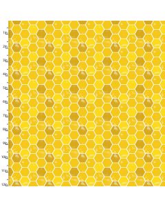 Cotton Craft Fabric 110cm wide x 1m Feed The Bees Collection-HoneyComb Sewing Online 17218-GLD