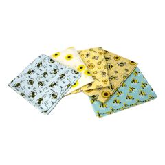 A Taste Of Honey Themed Pack of 5 Cotton Fat Quarters - Sewing Online FA221