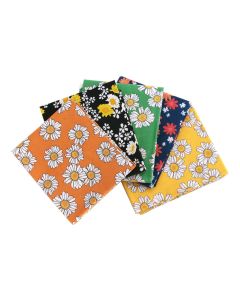 Daisies Themed Pack of 5 Cotton Fat Quarters Sewing Online FA229