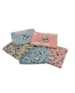 Pandas Themed Pack of 5 Cotton Fat Quarters Sewing Online FA237