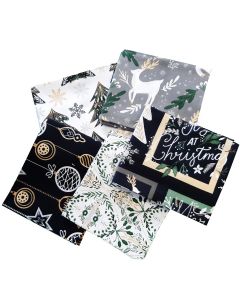 Christmas Shine Design Fat Quarter Bundle-Pack of 5 Cotton Fat Quarters Sewing Online FE0137