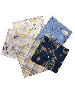 Majestic Winter Design Fat Quarter Bundle-Pack of 5 Cotton Fat Quarters Sewing Online FE0139