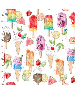 Cotton Craft Fabric 110cm wide x 1m Sweet Summertime Collection-Summertime Sweets Sewing Online 22948-WHT