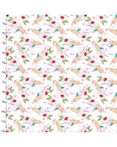 Cotton Craft Fabric 110cm wide x 1m Sweet Summertime Collection-Ice Cream You Scream Sewing Online 22955-WHT
