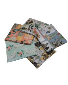 Everyday is Caturday-Cat Design Fat Quarter Bundle-Pack of 5 Cotton Fat Quarters Sewing Online FE0131