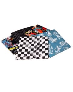 Mash The Throttle Design Fat Quarter Bundle -Pack of 5 Cotton Fat Quarters Sewing Online FE0151