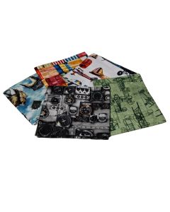 First In Flight Design Fat Quarter Bundle -Pack of 5 Cotton Fat Quarters Sewing Online FE0152