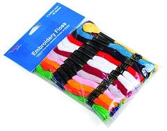 Embroidery Thread 36 Pack: Bright Colours Craft Factory FLOSS1