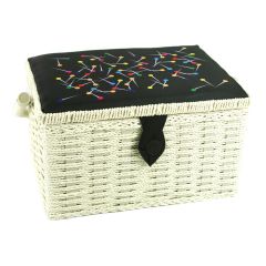 Pins and Needles Embroidered Medium Sewing Box | Sewing Online FM-014
