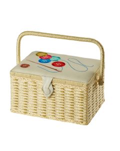 Buttons, Needle and Thread Embroidered Sewing Box | Sewing Online FM-001
